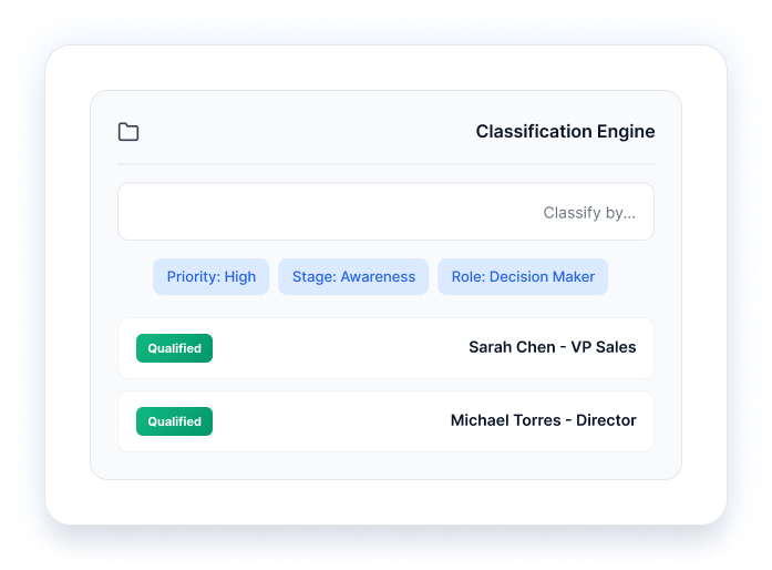 Classification Engine — auto-classify and tag prospects